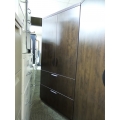 Espresso 2 Drawer Lateral File Cabinet w 2 Door Enclosed Storage